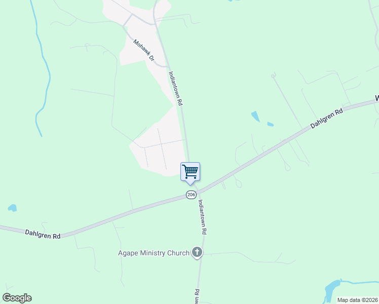 map of restaurants, bars, coffee shops, grocery stores, and more near 8375 Indiantown Road in King George