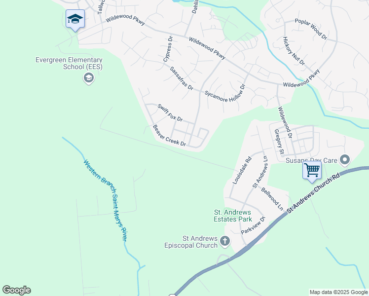 map of restaurants, bars, coffee shops, grocery stores, and more near 44203 Beaver Creek Drive in California