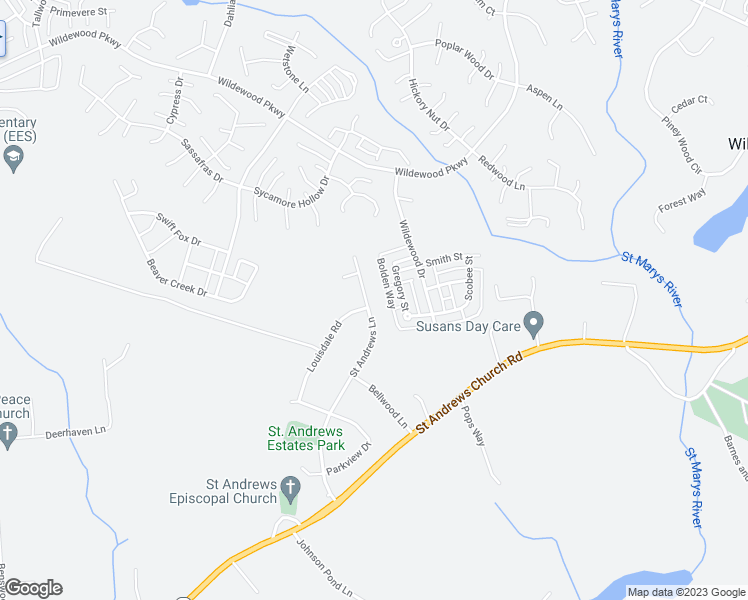 map of restaurants, bars, coffee shops, grocery stores, and more near 44181 Saint Andrews Lane in California