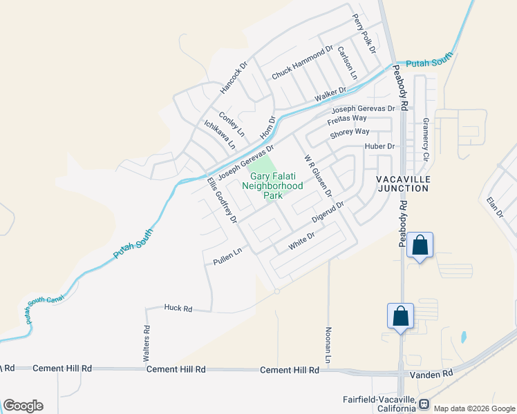 map of restaurants, bars, coffee shops, grocery stores, and more near 2310 Josiah Wing Drive in Fairfield