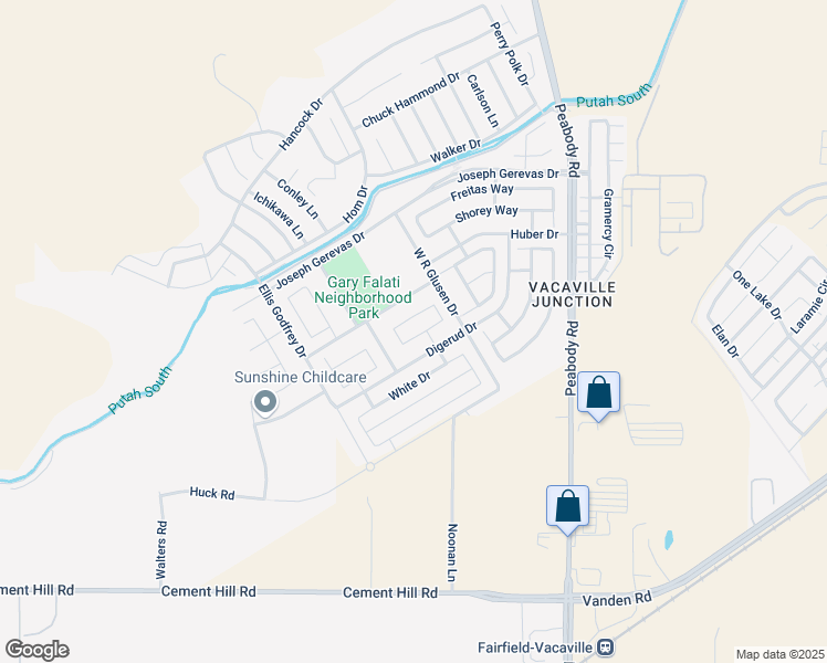 map of restaurants, bars, coffee shops, grocery stores, and more near 2362 Flatley Circle in Fairfield