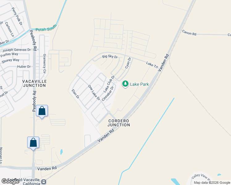 map of restaurants, bars, coffee shops, grocery stores, and more near 4999 Vanden Road in Vacaville