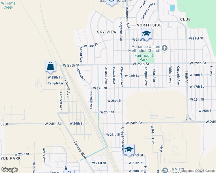 map of restaurants, bars, coffee shops, grocery stores, and more near 2702 Atlanta Avenue in Pueblo