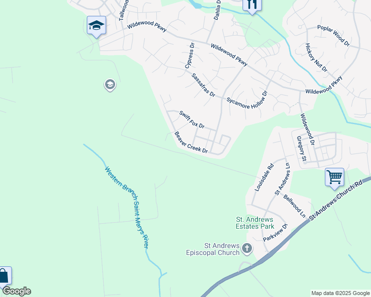 map of restaurants, bars, coffee shops, grocery stores, and more near 44139 Beaver Creek Drive in California