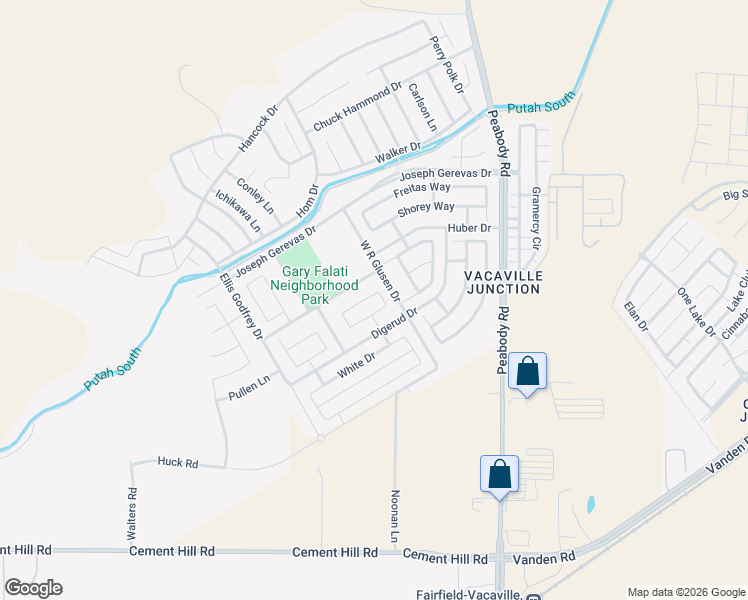 map of restaurants, bars, coffee shops, grocery stores, and more near 2362 Flatley Circle in Fairfield