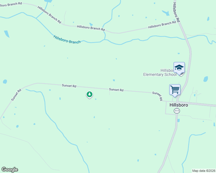 map of restaurants, bars, coffee shops, grocery stores, and more near 604 Sunset Road in Hillsboro