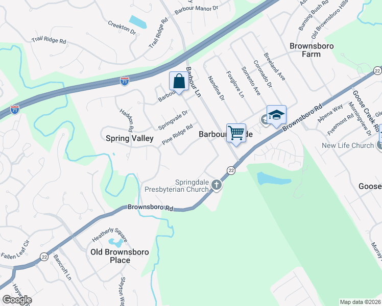 map of restaurants, bars, coffee shops, grocery stores, and more near 7807 Crown Top Road in Louisville