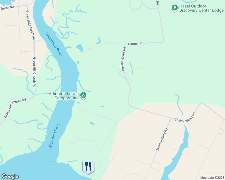 map of restaurants, bars, coffee shops, grocery stores, and more near 24959 Collins Wharf Road in Eden