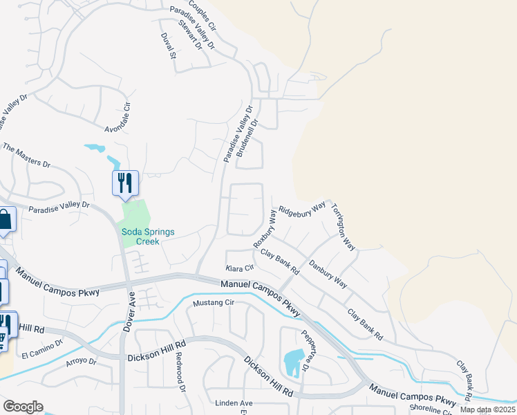 map of restaurants, bars, coffee shops, grocery stores, and more near 4017 Shaker Run Circle in Fairfield