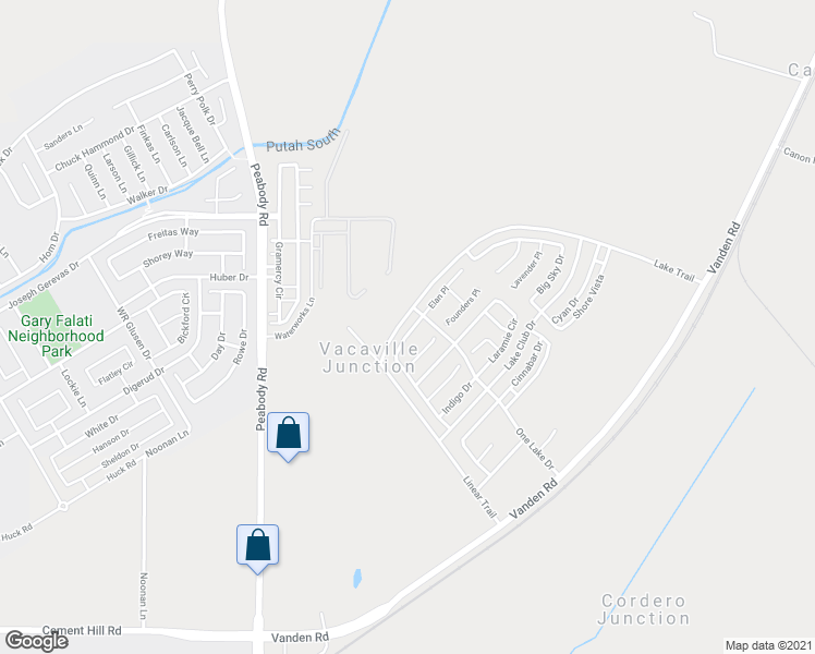 map of restaurants, bars, coffee shops, grocery stores, and more near 2486 Elan Drive in Fairfield