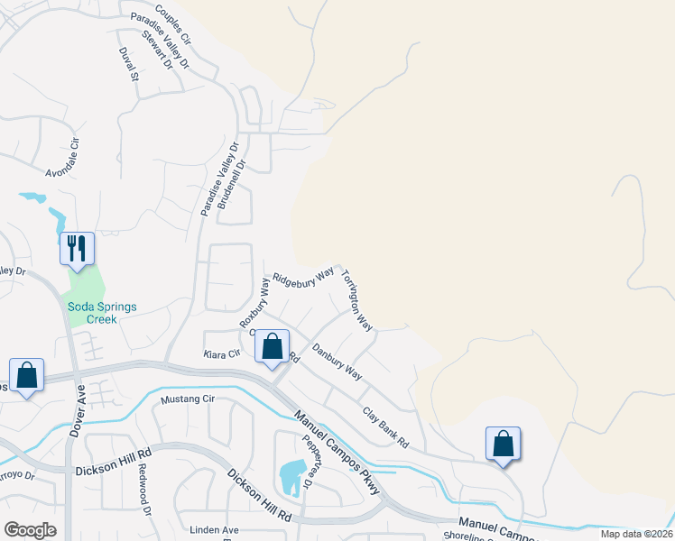 map of restaurants, bars, coffee shops, grocery stores, and more near 4006 Torrington Way in Fairfield