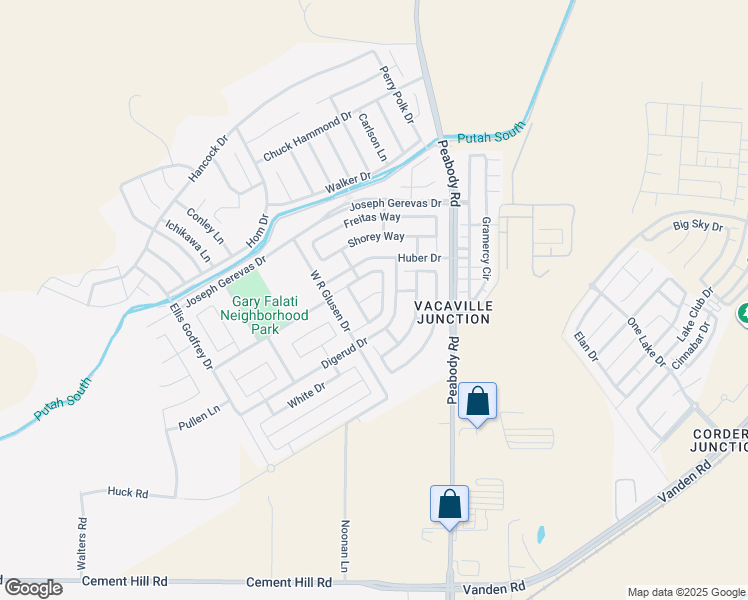 map of restaurants, bars, coffee shops, grocery stores, and more near 2523 Withrow Lane in Fairfield