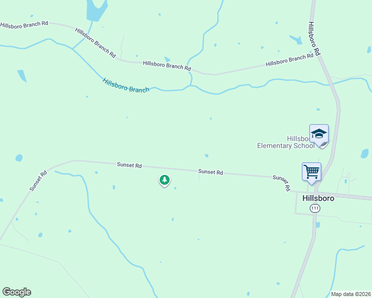 map of restaurants, bars, coffee shops, grocery stores, and more near 604 Sunset Road in Hillsboro