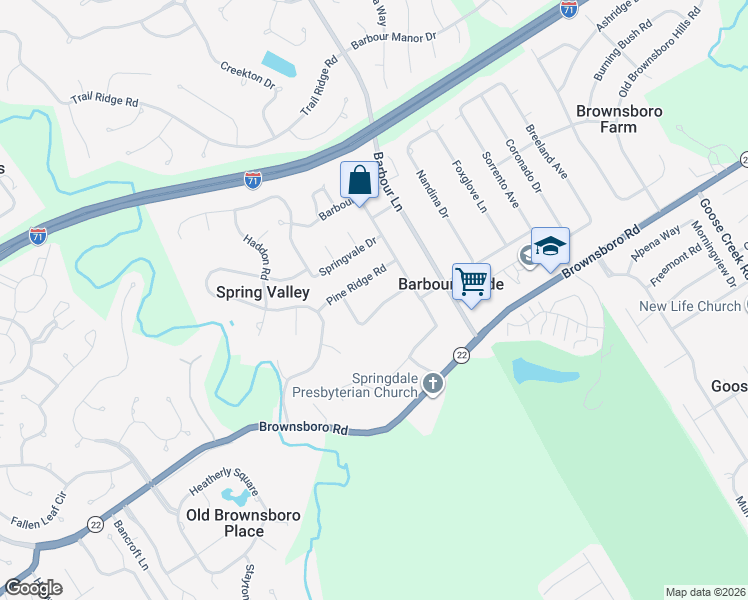 map of restaurants, bars, coffee shops, grocery stores, and more near 7807 Crown Top Road in Louisville
