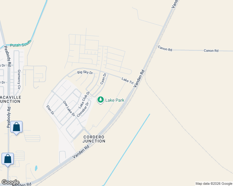 map of restaurants, bars, coffee shops, grocery stores, and more near 4999 Vanden Road in Vacaville