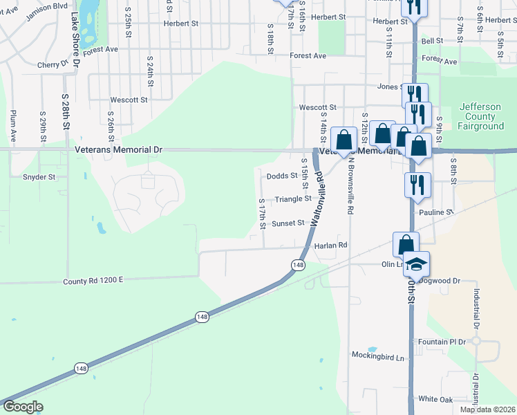 map of restaurants, bars, coffee shops, grocery stores, and more near 1521 17th Street in Mount Vernon