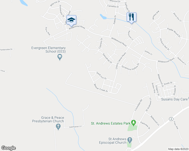 map of restaurants, bars, coffee shops, grocery stores, and more near 23012 Wapiti Way in California