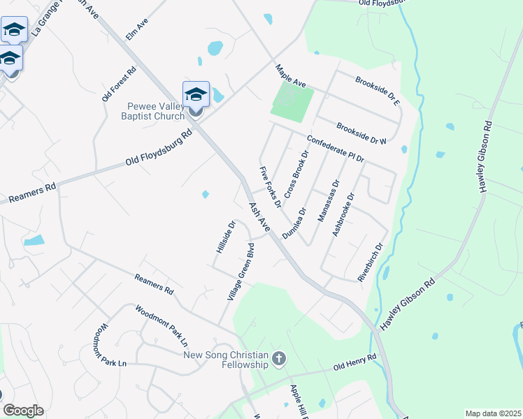 map of restaurants, bars, coffee shops, grocery stores, and more near 8905 Ash Avenue in Pewee Valley