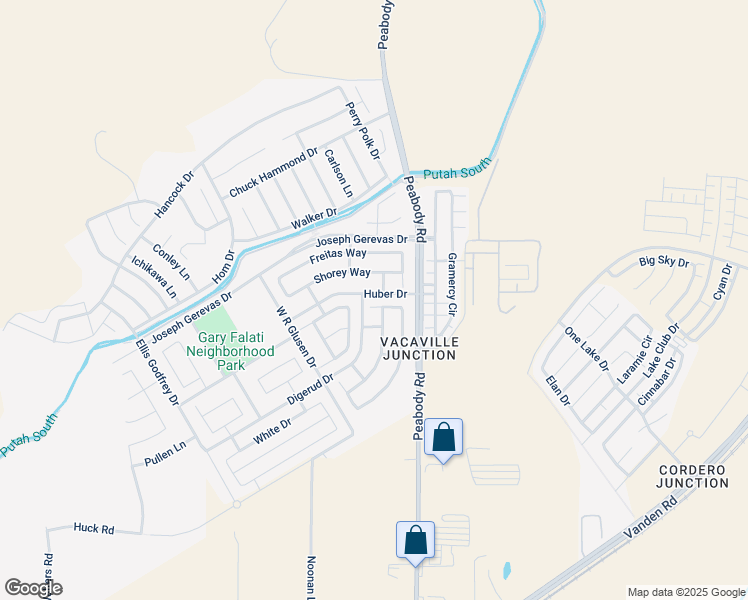 map of restaurants, bars, coffee shops, grocery stores, and more near 2566 Rowe Court in Fairfield
