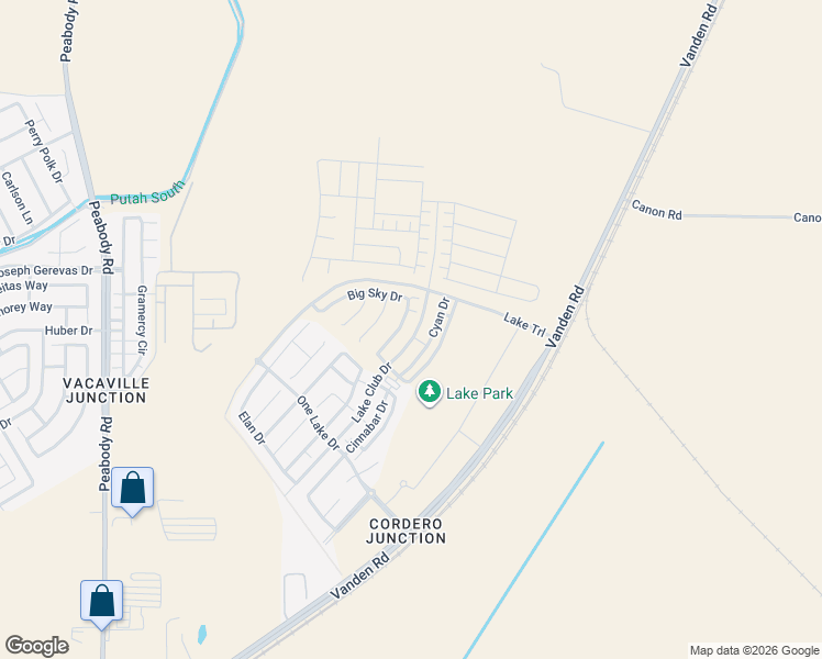 map of restaurants, bars, coffee shops, grocery stores, and more near 2529 Lake Club Drive in Fairfield