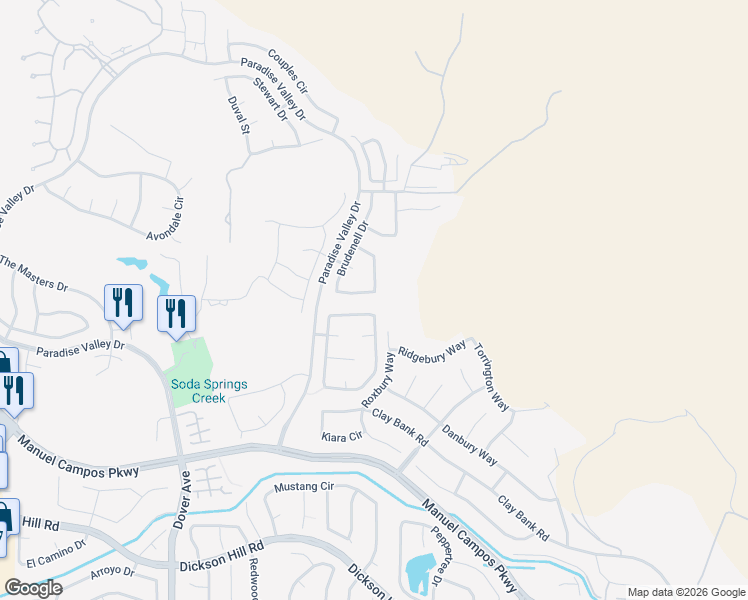 map of restaurants, bars, coffee shops, grocery stores, and more near 1718 River Oaks Circle in Fairfield