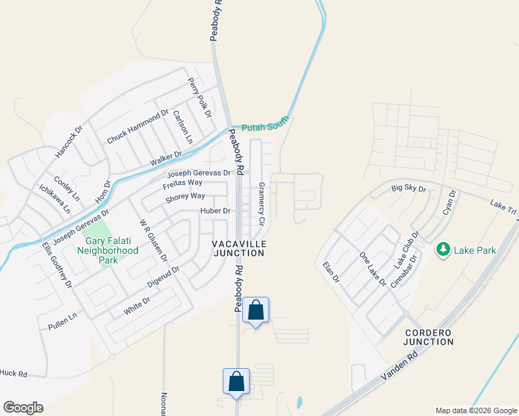 map of restaurants, bars, coffee shops, grocery stores, and more near 5282 Gramercy Circle in Fairfield