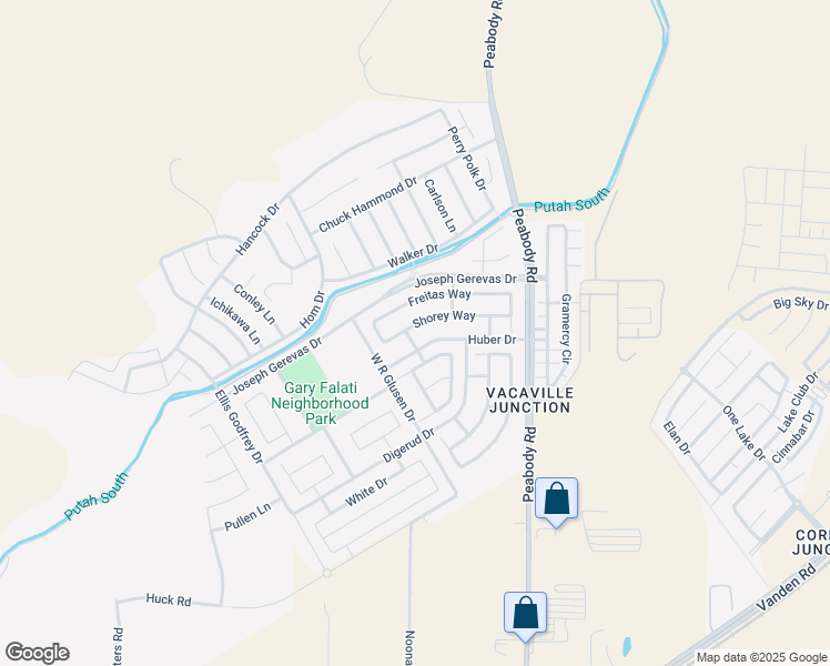 map of restaurants, bars, coffee shops, grocery stores, and more near 5168 Fowler Lane in Fairfield