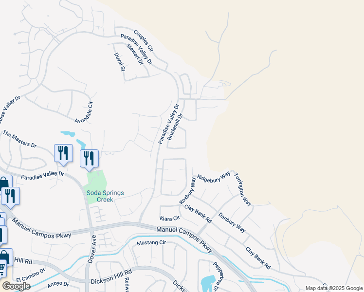 map of restaurants, bars, coffee shops, grocery stores, and more near 1718 River Oaks Circle in Fairfield