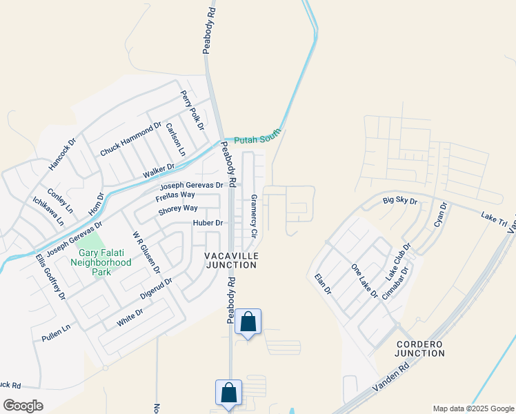 map of restaurants, bars, coffee shops, grocery stores, and more near 5282 Gramercy Circle in Fairfield