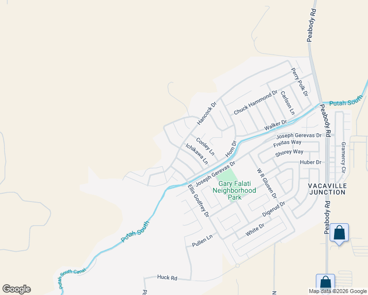 map of restaurants, bars, coffee shops, grocery stores, and more near 5253 Conley Lane in Fairfield