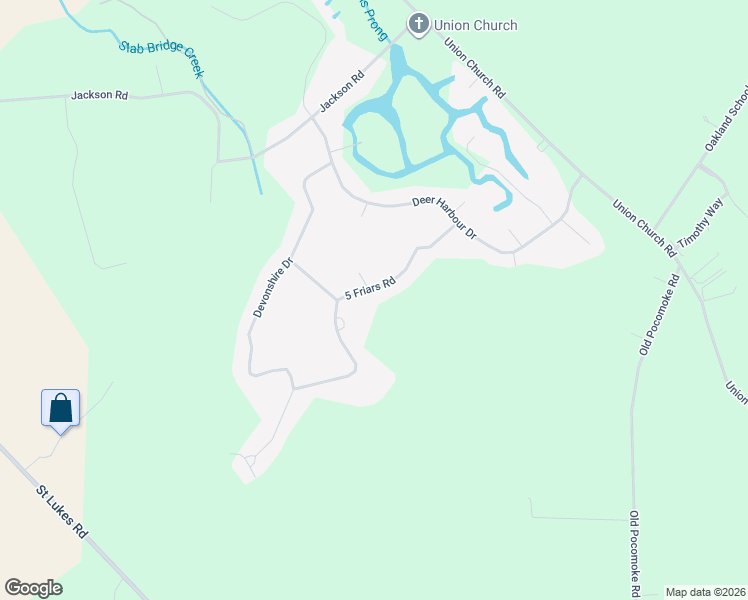 map of restaurants, bars, coffee shops, grocery stores, and more near 3881 5 Friars Road in Salisbury
