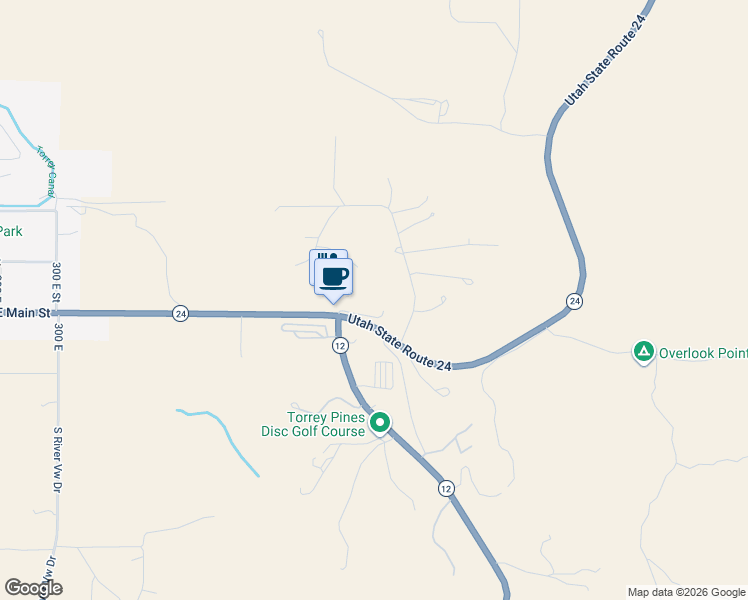 map of restaurants, bars, coffee shops, grocery stores, and more near 955 Utah 24 in Torrey