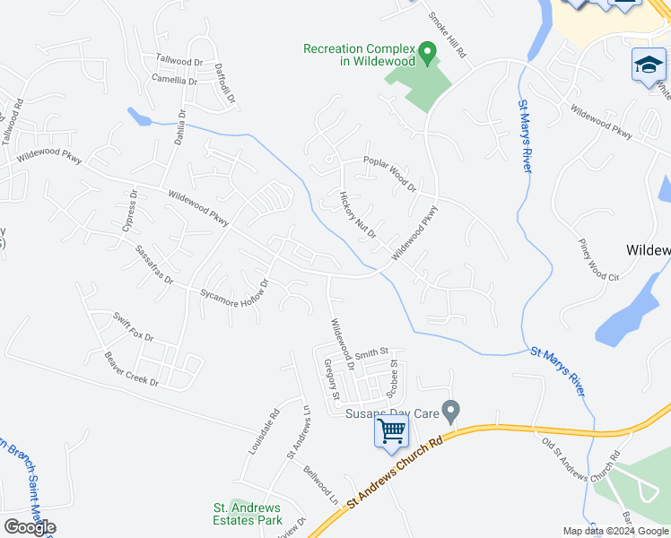 map of restaurants, bars, coffee shops, grocery stores, and more near 44359 Azalea Way in California