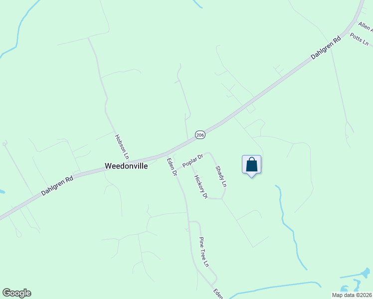 map of restaurants, bars, coffee shops, grocery stores, and more near 11124 Dahlgren Road in King George