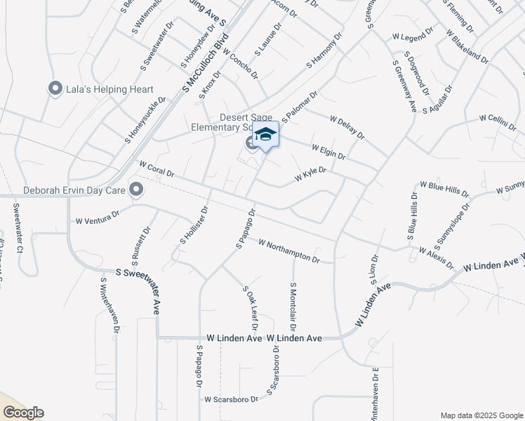 map of restaurants, bars, coffee shops, grocery stores, and more near 290 West Coral Drive in Pueblo West