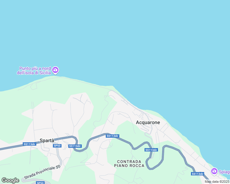 map of restaurants, bars, coffee shops, grocery stores, and more near 181 Via Lungomare in Messina