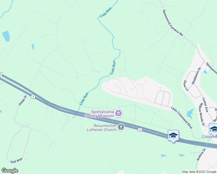 map of restaurants, bars, coffee shops, grocery stores, and more near 7823 General Wright Drive in Fredericksburg