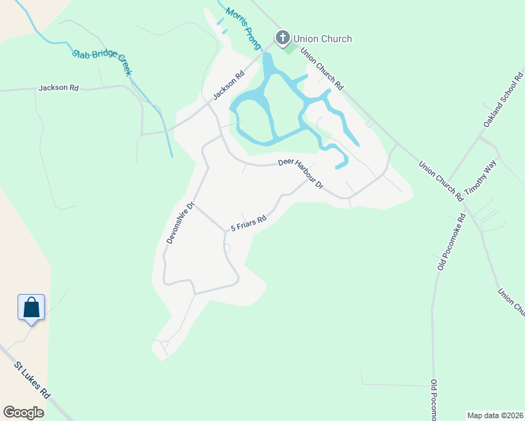 map of restaurants, bars, coffee shops, grocery stores, and more near 3922 5 Friars Road in Salisbury