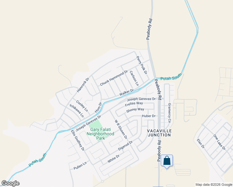 map of restaurants, bars, coffee shops, grocery stores, and more near 5256 Quinn Lane in Fairfield
