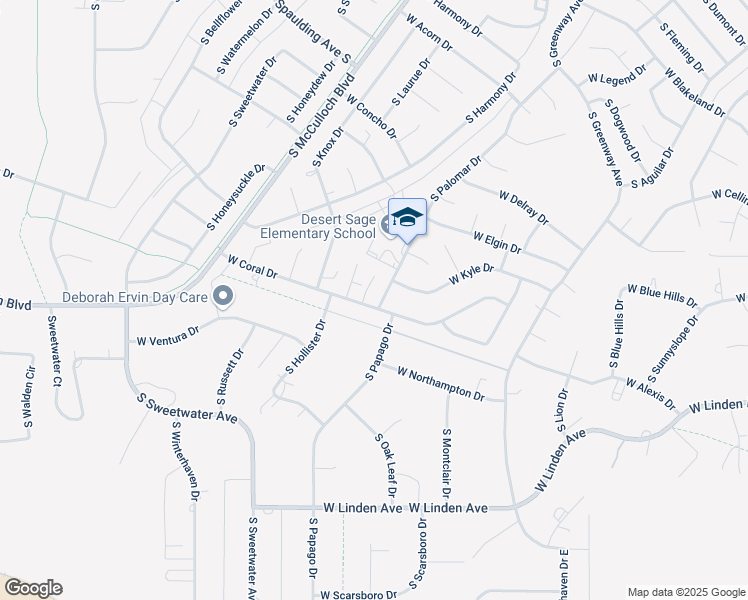 map of restaurants, bars, coffee shops, grocery stores, and more near 321 West Coral Drive in Pueblo West
