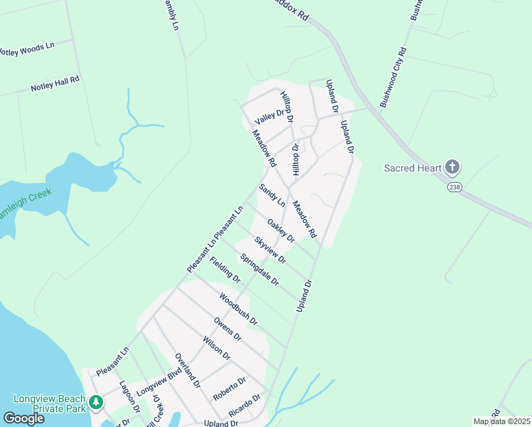 map of restaurants, bars, coffee shops, grocery stores, and more near 36820 Oakley Drive in Bushwood