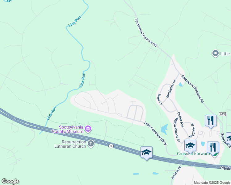 map of restaurants, bars, coffee shops, grocery stores, and more near 12708 Cavalryman Court in Fredericksburg