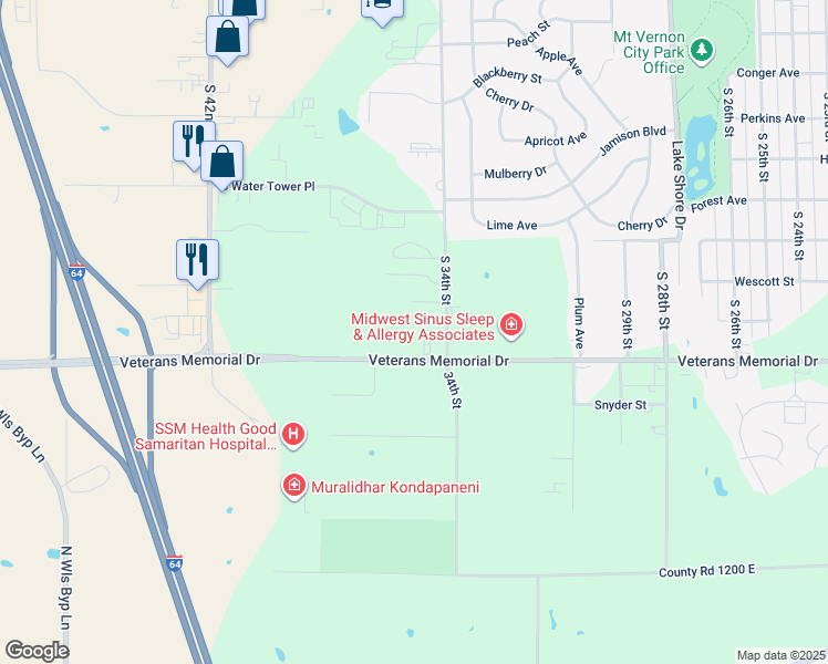 map of restaurants, bars, coffee shops, grocery stores, and more near in Mount Vernon