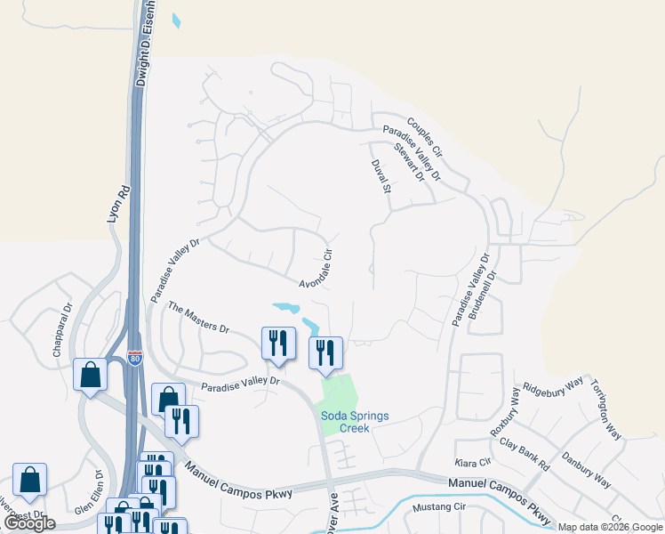 map of restaurants, bars, coffee shops, grocery stores, and more near 1009 Almaden Court in Fairfield