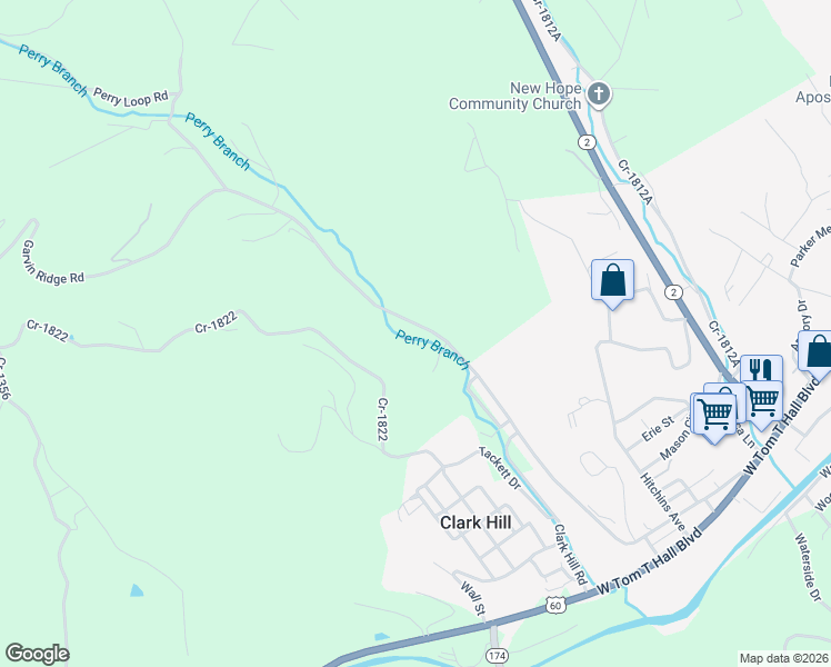 map of restaurants, bars, coffee shops, grocery stores, and more near 1205-1299 State Highway 2078 in Olive Hill