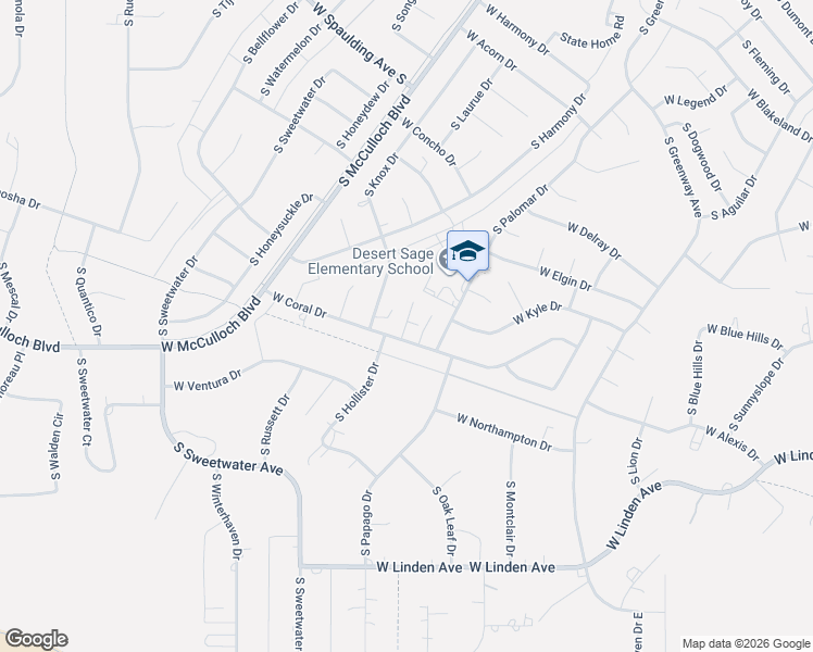 map of restaurants, bars, coffee shops, grocery stores, and more near 982 South Coral Place in Pueblo West
