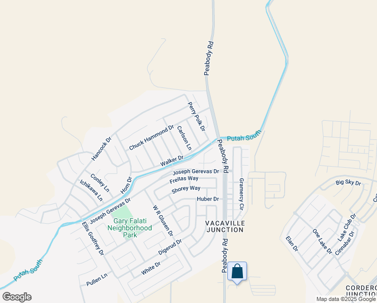 map of restaurants, bars, coffee shops, grocery stores, and more near 2548 Walker Drive in Fairfield