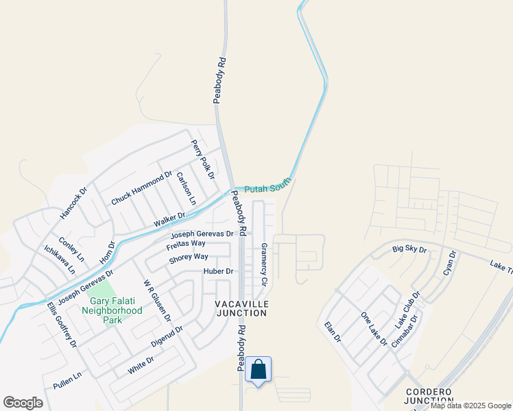 map of restaurants, bars, coffee shops, grocery stores, and more near 2743 Gracie Place in Fairfield