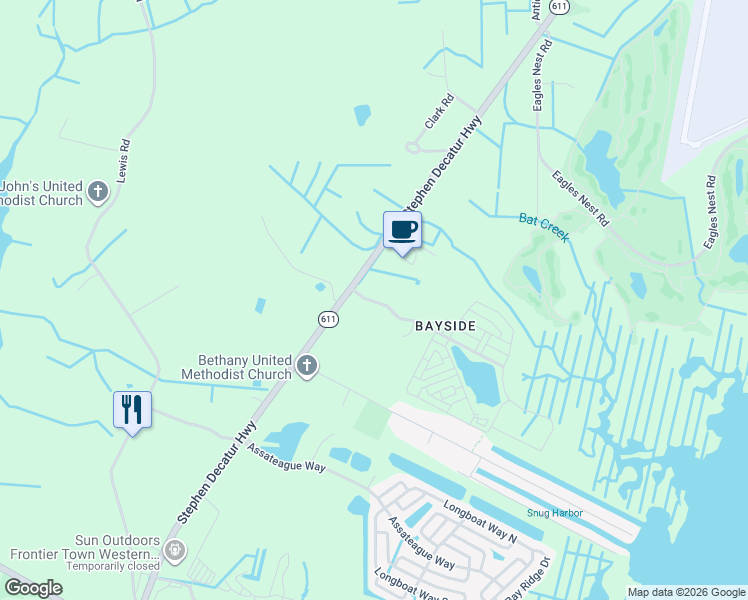 map of restaurants, bars, coffee shops, grocery stores, and more near 12106 Landings Boulevard in Berlin