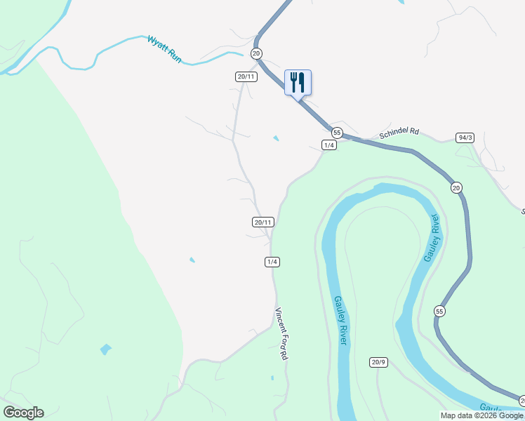 map of restaurants, bars, coffee shops, grocery stores, and more near 553 County Route 20/11 in Craigsville